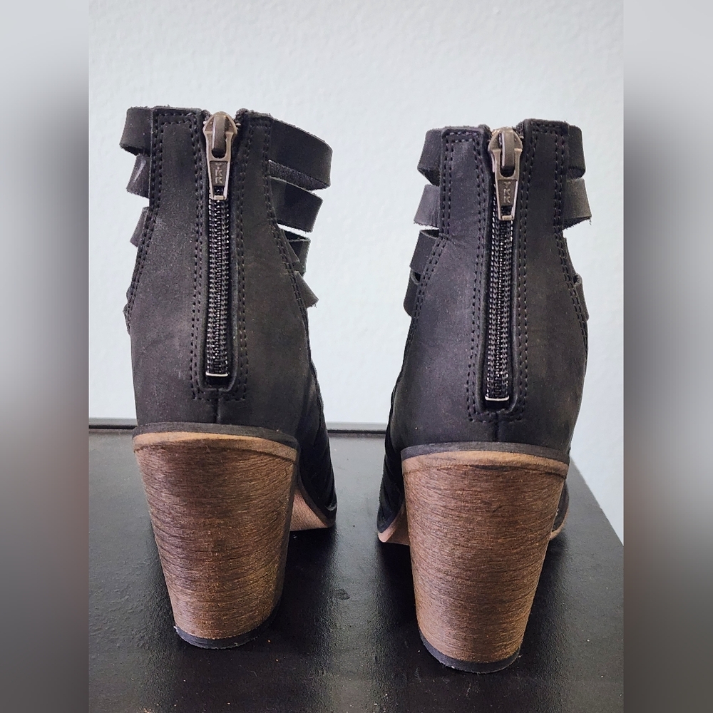FREE PEOPLE | Strappy Suede Leather Bootie | Boho |Black Ankle Boot | EU 36 US 6 - Picture 10 of 15